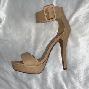 Nude platform heels